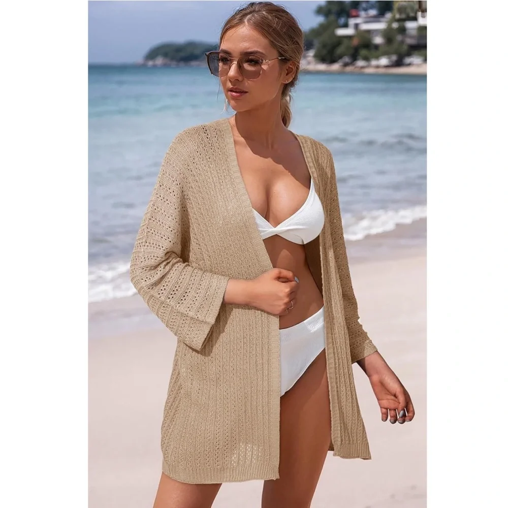 NWT Dokotoo Tan Open Front Cardigan Size M - Picture 3 of 6